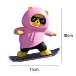 Anubhav Janni Sliding Bear Car Decoration Skateboarding Dashboard Slidable Cute Accessories Interior Living Room Bedroom Study Window Frame Cartoon Doll Car Decorations ruck (Pack Of 1 Pcs) - Image 2