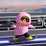 Anubhav Janni Sliding Bear Car Decoration Skateboarding Dashboard Slidable Cute Accessories Interior Living Room Bedroom Study Window Frame Cartoon Doll Car Decorations ruck (Pack Of 1 Pcs) - Image 3