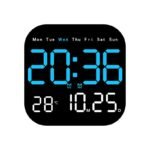 Anubhav Janni Square Digital Wall Clock Temperature Meter Mute Remote Control Alarm Multicolor Home  Garden Bedroom Living Room Office Temp Humidity Gym Garage Gift (Pack Of 1 Pcs)