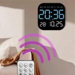 Anubhav Janni Square Digital Wall Clock Temperature Meter Mute Remote Control Alarm Multicolor Home  Garden Bedroom Living Room Office Temp Humidity Gym Garage Gift (Pack Of 1 Pcs) - Image 5