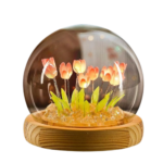 Anubhav Janni Tulip Lamp Night Light With Glass Dome Flower Table Home Desk Girls Friends Besties Birthday Gift Light  Mothers Day Gifts Home Living Room Decorative Lamp (Pack Of 1 Pcs)
