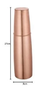 Anubhav Janni Magic Copper Bottle Travellers Pure Water Glass Ayurvedic Benefits Designer Pitcher Bottles Made Volume Leak Proof Seamless Body Air Tight Lid Yoga Ayurveda Health (Pack Of 1 Pcs) - Image 2