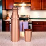 Anubhav Janni Magic Copper Bottle Travellers Pure Water Glass Ayurvedic Benefits Designer Pitcher Bottles Made Volume Leak Proof Seamless Body Air Tight Lid Yoga Ayurveda Health (Pack Of 1 Pcs) - Image 3