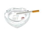 Anubhav Janni Heart Shape Ash Tray Glass Cigar Ashtrays For Cigarettes Decorative Clear Big Trays Home Office Indoor Outdoor Kitchen Home Luxury Ashtray Gift Men (Pack Of 1 Pcs)