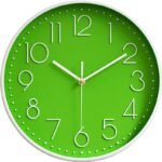 Anubhav Janni Wall Clock Green White Plastic Glass Analog Classic Roulette WALL Elegant Modern Decorative Piece For Living Room Home Office Bedroom Decor Kitchen Study Table (Pack Of 1 Pcs)
