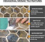 Anubhav Janni Hexagon Metal Tiles 3d Wall Paper Mosaic Tiles Gold Peel Stick Self Adhesive Backsplash 3D Tile Backsplash Tile on Kitchen Bathroom Rust Slate Look PVC Mixed Gold (Pack Of 1 Pcs) - Image 4