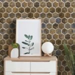 Anubhav Janni Hexagon Metal Tiles 3d Wall Paper Mosaic Tiles Gold Peel Stick Self Adhesive Backsplash 3D Tile Backsplash Tile on Kitchen Bathroom Rust Slate Look PVC Mixed Gold (Pack Of 1 Pcs) - Image 5