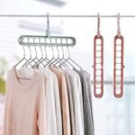 Anubhav Janni Wardrobe Folding Hangers Degrees Rotatable Hook Anti Skid Plastic Design Closet Multi Functional Space Saver Smart Set Clothes Hanger Multifunctional Organizer (Set Of 2 Pcs) - Image 2