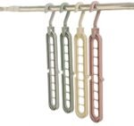 Anubhav Janni Wardrobe Folding Hangers Degrees Rotatable Hook Anti Skid Plastic Design Closet Multi Functional Space Saver Smart Set Clothes Hanger Multifunctional Organizer (Set Of 2 Pcs) - Image 6