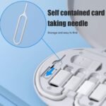 Anubhav Janni Data Cable Set Mini Multi Functional Fast Charging Android Pocket Travel Transfer Tool USB Box Multi Adapter Kit Apple Android Retrieve Card Pin Round Storage Box (Pack Of 1 Pcs) - Image 5