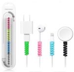 Anubhav Janni Spiral Cable Protector For Charger Cables Design Charging Data Saver Cord Protective Cover Compatible Earphone Wire Spring Wired USB Cable Headphones MacBook Laptop (Set Of 3 Pcs)