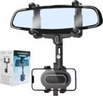 Anubhav Janni Mirror Phone Holder Car Mobile For Mirror Rearview With 360° Rotation Adjustable Arm Universal Car Rear View Multifunctional Holder Four Design For Phones Car (Pack Of 1 Pcs)