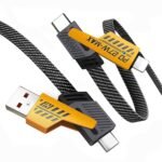 Anubhav Janni 4 In 1 Fast Charging Cable Unbreakable Fastest Cable USB to Type C Micro USB Data Transfer Android in Cable Multiport Rugged Design Compatible iPhones iPads (Pack Of 1 Pcs)