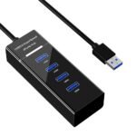 Anubhav Janni Usb Hub 4 Port 1.2 Mtr USB Adapter Cable With Speed Laptop PC Computers Plug Play Backward Compatible Portable Pc Splitter Laptop ipad Air Laptop Computer Speed (Pack Of 1 Pcs)