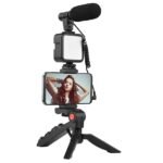 Anubhav Janni Mobile Video Recording Kit Smartphone Camera With Mini Tripod Shotgun Podcast Microphone Phone Holder LED Light For Videos Vlogging Photography Light (Pack Of 1 Pcs)