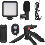 Anubhav Janni Mobile Video Recording Kit Smartphone Camera With Mini Tripod Shotgun Podcast Microphone Phone Holder LED Light For Videos Vlogging Photography Light (Pack Of 1 Pcs) - Image 6