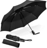 Anubhav Janni Automatic Open Close Umbrella Black Umbrella Metal Waterproof Round Modern Style Office Outdoor Rain Strong Wind Open Close Button Perfect (Pack Of 1 Pcs)