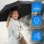 Anubhav Janni Automatic Open Close Umbrella Black Umbrella Metal Waterproof Round Modern Style Office Outdoor Rain Strong Wind Open Close Button Perfect (Pack Of 1 Pcs) - Image 4