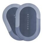 Anubhav Janni Heavy New Bathroom Mat Shower Room Bath Non Slip Base Memory Natural Rubber Quick Water Door Machine Washable Soft Microfiber Oval Waterproof Suitable Bedroom (Pack Of 1 Pcs)