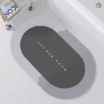 Anubhav Janni Heavy New Bathroom Mat Shower Room Bath Non Slip Base Memory Natural Rubber Quick Water Door Machine Washable Soft Microfiber Oval Waterproof Suitable Bedroom (Pack Of 1 Pcs) - Image 3