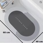 Anubhav Janni Heavy New Bathroom Mat Shower Room Bath Non Slip Base Memory Natural Rubber Quick Water Door Machine Washable Soft Microfiber Oval Waterproof Suitable Bedroom (Pack Of 1 Pcs) - Image 6