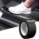 Anubhav Janni Car Door Sill Tape (5 Cm*5 M) Sticker Carbon Fiber Rubber Edge Bumper Mirror Boot Entry Self Adhesive Waterproof Universal Fit Bumper Strip Trim Exterior Interior (Pack Of 1 Pcs) - Image 2