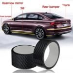 Anubhav Janni Car Door Sill Tape (5 Cm*5 M) Sticker Carbon Fiber Rubber Edge Bumper Mirror Boot Entry Self Adhesive Waterproof Universal Fit Bumper Strip Trim Exterior Interior (Pack Of 1 Pcs) - Image 6