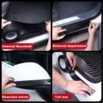 Anubhav Janni Car Door Sill Tape (5 Cm*5 M) Sticker Carbon Fiber Rubber Edge Bumper Mirror Boot Entry Self Adhesive Waterproof Universal Fit Bumper Strip Trim Exterior Interior (Pack Of 1 Pcs) - Image 7
