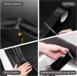 Anubhav Janni Car Door Sill Tape (5 Cm*5 M) Sticker Carbon Fiber Rubber Edge Bumper Mirror Boot Entry Self Adhesive Waterproof Universal Fit Bumper Strip Trim Exterior Interior (Pack Of 1 Pcs) - Image 9