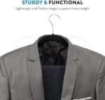 Anubhav Janni Velvet Hanger Cloth With Chromed Plated Steel Hook Non Slip Hangers Heavy Duty Black Ultra Slim Space Saving Design For Suits Shirts Pants Hangers (Pack Of 1 Pcs) - Image 4