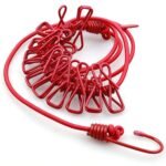 Anubhav Janni Cloth Line With Clip Drying Rope With Retractable Clothes Hooks Elastic Outdoor Rope Stretchable Clothesline Portable Dryer Indoor Travel Hook Home (Pack Of 1 Pcs)