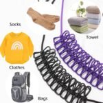 Anubhav Janni Cloth Line With Clip Drying Rope With Retractable Clothes Hooks Elastic Outdoor Rope Stretchable Clothesline Portable Dryer Indoor Travel Hook Home (Pack Of 1 Pcs) - Image 2