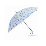 Anubhav Janni Blue Dot Umbrella Rain For Women Girls Durable Rubber Material One Piece Bead Design Clear Bubble Girls Umbrellaa Dots Kids Dome School Travel Outdoor Use (Pack Of 1 Pcs)