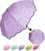 Anubhav Janni Magic Umbrella Shape Mini Compact Foldable With Plastic Case Manual lift Folding Portable Cover For UV Protection Rain Unisex Windproof Travel Women Men Kids (Pack Of 1 Pcs) - Image 5