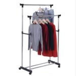Anubhav Janni Double Pole Cloth Rack Portable Garment Foldable Clothes Hanging Stand Telescopic Steel Laundry Drying Hanger Indoor Outdoor Use Home Bedroom Office Shoe Balcony (Pack Of 1 Pcs)