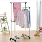 Anubhav Janni Double Pole Cloth Rack Portable Garment Foldable Clothes Hanging Stand Telescopic Steel Laundry Drying Hanger Indoor Outdoor Use Home Bedroom Office Shoe Balcony (Pack Of 1 Pcs) - Image 6