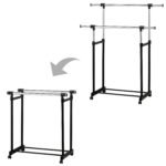 Anubhav Janni Double Pole Cloth Rack Portable Garment Foldable Clothes Hanging Stand Telescopic Steel Laundry Drying Hanger Indoor Outdoor Use Home Bedroom Office Shoe Balcony (Pack Of 1 Pcs) - Image 7