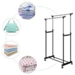 Anubhav Janni Double Pole Cloth Rack Portable Garment Foldable Clothes Hanging Stand Telescopic Steel Laundry Drying Hanger Indoor Outdoor Use Home Bedroom Office Shoe Balcony (Pack Of 1 Pcs) - Image 8