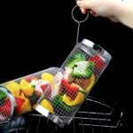 Anubhav Janni BBQ Tube Big Size(30*9.7) Stainless Steel BBQ Rolling Basket Grilling Round Cylinder Mesh Cage Vegetables Fish Meat Outdoor Barbecue Grill Easy Grilling Rotating (Pack Of 1 Pcs) - Image 6