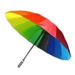 Anubhav Janni Rainbow Umbrella Small Travel Umbrella Portable Sun Rain Beach UV Protection Lightweight Umbrellas Girls Women Office Car Outdoor Folding Windproof (Pack Of 1 Pcs) - Image 3