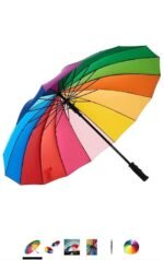 Anubhav Janni Rainbow Umbrella Medium Travel Umbrella Portable Sun Rain Beach UV Protection Lightweight Umbrellas Girls Women Office Car Outdoor Folding Windproof (Pack Of 1 Pcs) - Image 2