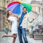 Anubhav Janni Rainbow Umbrella Medium Travel Umbrella Portable Sun Rain Beach UV Protection Lightweight Umbrellas Girls Women Office Car Outdoor Folding Windproof (Pack Of 1 Pcs) - Image 3