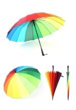 Anubhav Janni Rainbow Umbrella Medium Travel Umbrella Portable Sun Rain Beach UV Protection Lightweight Umbrellas Girls Women Office Car Outdoor Folding Windproof (Pack Of 1 Pcs) - Image 5