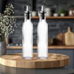 Anubhav Janni Indian Glass Oil Port (250 Ml) And Vinegar Storage Bottle Cruet Seasoning Set For Dining Table Home Kitchen Sauce Dispenser Bottles  Steel Spout Container Cooking (Pack Of 1 Pcs) - Image 2