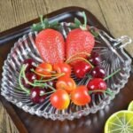 Anubhav Janni Fruit Pan Shape Plate Transparent Crystal Lightweight Durable Leaf Clear Glass Chocolates Gift Decor Antique Platter Fruits Living Room (Pack Of 1 Pcs) - Image 2