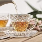 Anubhav Janni Pineapple Tea Cup And Saucer Crystal Clear Fancy Bubble Design Chocolate Coffee Tea Home Hot Cold Drinks Beverages Pattern With Saucers Glass (Set Of 6 Pcs) - Image 2