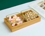 Anubhav Janni Dry Fruit Bowl 1 Wooden Plate Set Tray Home Restaurant Dessert Serving Mukhwas Fancy Candy Elegant Snack Kitchen Plate Stylish Tableware Snacks Nuts Decorative Nuts (Pack Of 1 Pcs) - Image 2