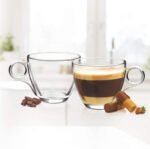 Anubhav Janni Classics Tea Cup Glass Cups Transparent Coffee For Home Office Kitchen Cafe Hotel Crystal Clear Classic And Saucer Each Espresso Cappuccino (Set Of 6 Pcs) - Image 2