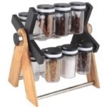 Anubhav Janni Revolving Rotating Wooden Wheel Spice Rack Kitchen Plastic Container Holder Organizer Degree Jars Design Storage Perfect Organization Easy Jar Convenient Stylish (Pack Of 1 Pcs) - Image 2