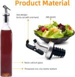 Anubhav Janni Oil Port 500ml Clear Glass Bottle With Silicon Funnel Leak Proof Vinegar Cruet Dispenser Leak Proof Bottle For Kitchen Pourer Container Cooking (Pack Of 1 Pcs) - Image 2